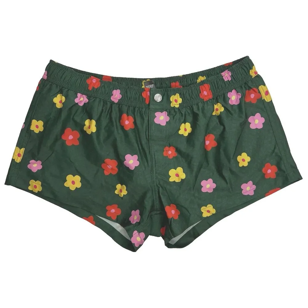 DC2 Miami Swim Mini Shorts Mens Size 2XL Green Floral Buy Myself Flowers Print